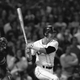 Yastrzemski follows through on his 3,000th career hit on Sept. 11, 1979. Photo credit: AP